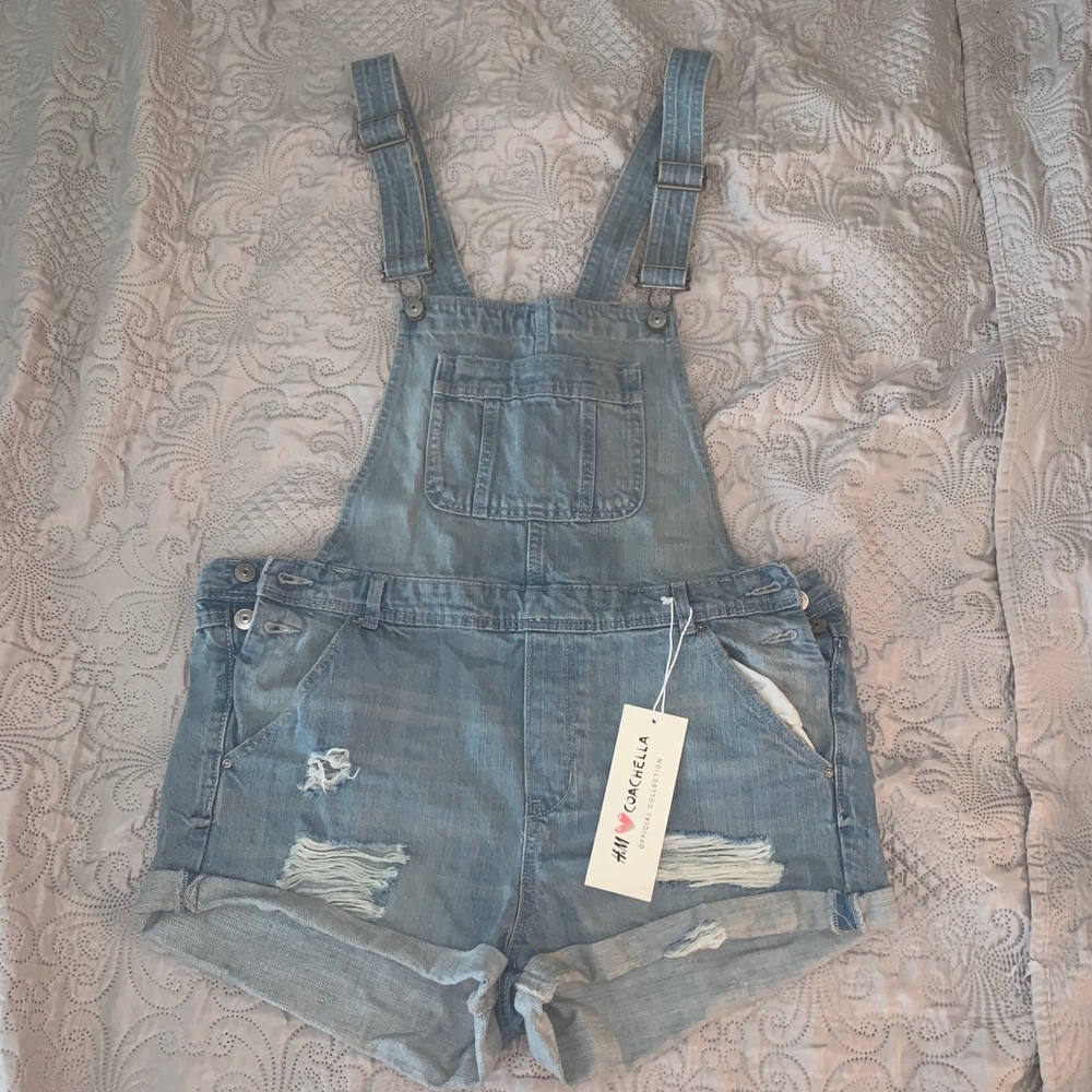 Jean shorts overalls